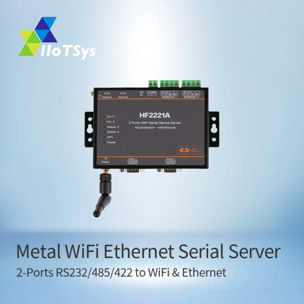 2 Ports RS485 RS232 RS422 WiFi Ethernet Serial Converter Serial Server