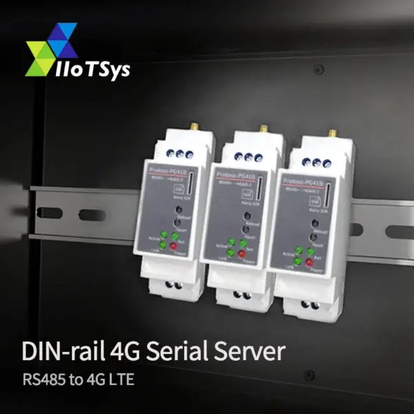 DIN-rail RS485 4G LTE Serial Server